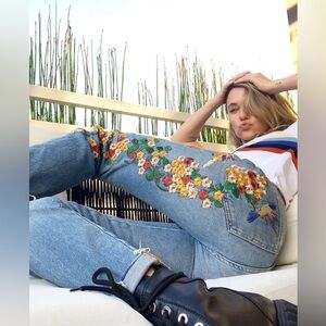 Free people embroidered jeans